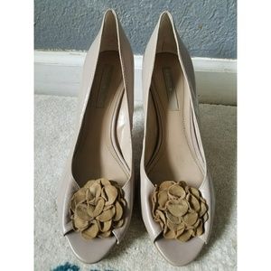 Leather Flower Heels